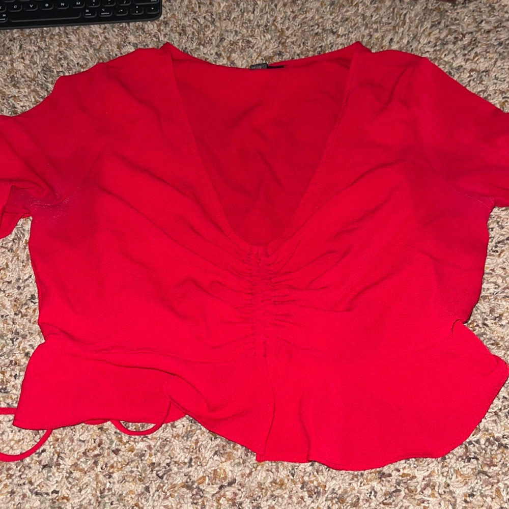 Red crop top